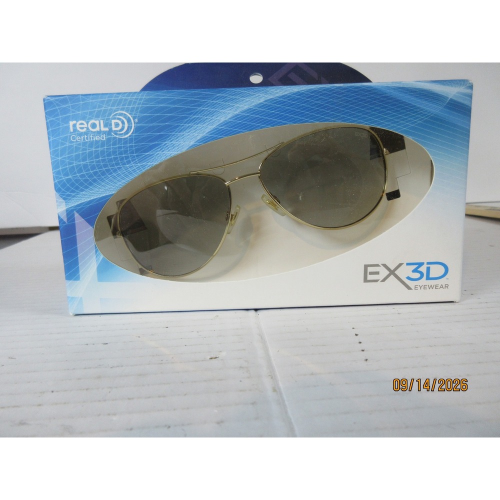 EX3D Eyewear RealD Certified Passive 3D Glasses Gold Aviator EX3D5010/714